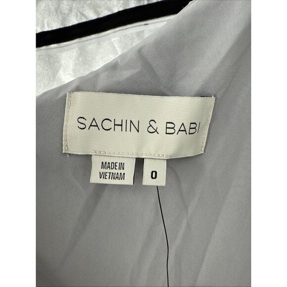 Sachin & Babi Size 0 Jolie Gown Silver Steel Blue Cocktail Prom Formal Gown $995 - Picture 11 of 15